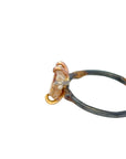 Rutilated Quartz Small Stone Ring - 18ky/14kw/14kr Gold + Oxidized Silver