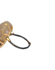Rutilated Quartz Large Stone Ring - 14ky Gold + Oxidized Silver