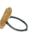 Rutilated Quartz Medium Stone Ring - 14ky Gold + Oxidized Silver