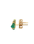 Zambian Emerald Small Stone Studs - 14ky Gold