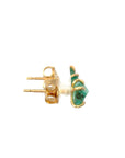 Zambian Emerald Small Stone Studs - 14ky Gold