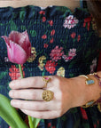 Vanity Ring - Brass + Ruby - KMJ Emilie Shapiro Jewelry - Ring