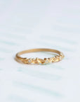 Buttercup Petal Topper Band - 18k Yellow Gold + Diamonds (.02 ctw)