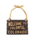 Welcome To Colorful Colorado, 4" Mini Sign with Jute