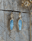 Guardian Huggies - Brass, Aquamarine + Silver - KMJ Emilie Shapiro Jewelry - Earrings