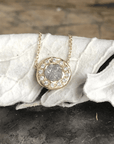 Rough Diamond Halo Pendant - 14k Gold + Diamonds - KMJ Emilie Shapiro Fine Jewelry - Necklaces