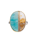 Amazonite + Java Lace Gold Inlay Ring