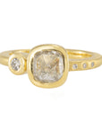 1.02ct Cushion Shaped Rosecut Clear Diamond - 18ky + VS Accent - KMJ Kate Maller Jewelry Jewelry - Rings