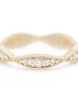 Ribbed Nestle Eternity Band - l8k Yellow Gold + Diamonds (.35 ctw)