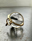 Black Tourmaline in Quartz Orb - 18k Gold - KMJ Hilary Finck Jewelry - Necklace
