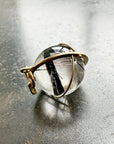 Black Tourmaline in Quartz Orb - 18k Gold - KMJ Hilary Finck Jewelry - Necklace