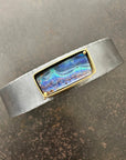 Captured Boulder Opal Cuff - Oxidized Sterling Silver + 18k Gold - KMJ Hilary Finck Jewelry - Bracelets