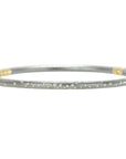 Oxidized Silver KMJ Timeless Hinged Bangle - 18ky, Oxidized Silver + VS Diamonds