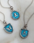 Loving Appreciation Talisman - Capri Blue + Bright Sterling Silver - KMJ Pyrrha Jewelry - Necklace