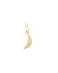 Tiny Crescent Moon Charm with Diamonds - 18k Yellow Gold - KMJ Anne Sportun Jewelry - Necklace