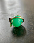 Captured Chrysoprase Orb - 18k Gold + Chrysoprase - KMJ Hilary Finck Jewelry - Necklace