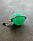 Captured Chrysoprase Orb - 18k Gold + Chrysoprase - KMJ Hilary Finck Jewelry - Necklace