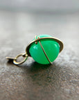 Captured Chrysoprase Orb - 18k Gold + Chrysoprase - KMJ Hilary Finck Jewelry - Necklace
