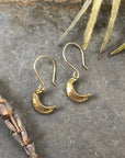 Crescent Moon Celestial Earrings - Brass + Gold-Fill