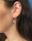Crescent Moon Celestial Earrings - Brass + Gold-Fill