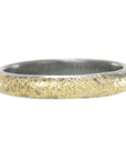 Dusted Half Round Band - 22k Gold, Oxidized Silver