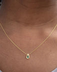 Oval Slider Necklace - 18k Gold + Emerald