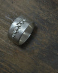 Encrusted Wide Basic Band - Silver + Diamonds