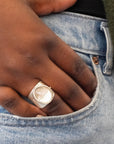 Enhydro Quartz Parabola Ring - 14k Gold + Sterling Silver - KMJ Hilary Finck Jewelry - Ring