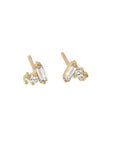 Petite Post Earrings - 18kg + Diamonds