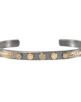 Sunnyside Dusted Diamond Cuff - 22k/18k Gold + Oxidized Silver