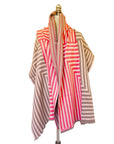 100% Italian Spun Egyptian Cotton Body Cocoon Wrap: Pinwheel Print - Coral Pelle Pebble - KMJ Liamolly Gifts - Accessories