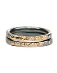 The Jane Stack Rings - 18k Gold, Oxidized Silver + Diamonds