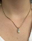 Guardian Pendant - Brass + Emerald - KMJ Emilie Shapiro Jewelry - Earrings