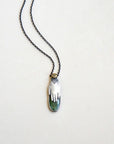 Hand Milagro Necklace - Oxidized Sterling Silver, Brass + Jade Gemstone