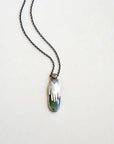 Hand Milagro Necklace - Oxidized Sterling Silver, Brass + Jade Gemstone - KMJ Claire Sommers Buck Jewelry - Necklaces