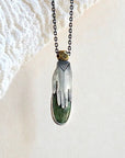 Hand Milagro Necklace - Oxidized Sterling Silver, Brass + Jade Gemstone