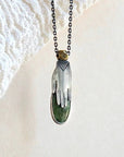 Hand Milagro Necklace - Oxidized Sterling Silver, Brass + Jade Gemstone - KMJ Claire Sommers Buck Jewelry - Necklaces