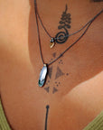 Hand Milagro Necklace - Oxidized Sterling Silver, Brass + Jade Gemstone - KMJ Claire Sommers Buck Jewelry - Necklaces