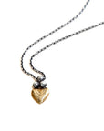 Sacred Heart Necklace - Oxidized Brass + Sterling Silver