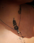 Sacred Heart Necklace - Oxidized Brass + Sterling Silver - KMJ Claire Sommers Buck Jewelry - Necklaces