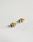 Sacred Heart Studs -Oxidized Brass + Sterling Silver - KMJ Claire Sommers Buck Jewelry - Earrings