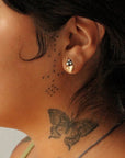 Sacred Heart Studs -Oxidized Brass + Sterling Silver - KMJ Claire Sommers Buck Jewelry - Earrings