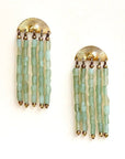 Sacred Roots Earrings - Oxidized Brass, Sterling Silver + Jade Gemstone Beads - KMJ Claire Sommers Buck Jewelry - Earrings