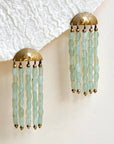 Sacred Roots Earrings - Oxidized Brass, Sterling Silver + Jade Gemstone Beads - KMJ Claire Sommers Buck Jewelry - Earrings