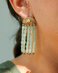 Sacred Roots Earrings - Oxidized Brass, Sterling Silver + Jade Gemstone Beads - KMJ Claire Sommers Buck Jewelry - Earrings