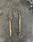 Illumination Earrings - Brass, Gold-Fill + Aquamarine - KMJ Emilie Shapiro Jewelry - Earrings