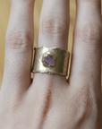 EOS Ring - Brass + Ruby - KMJ Emilie Shapiro Jewelry - Rings
