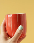 Red + Pink Small Ceramic Tumbler - Stripes - KMJ Nightshift Ceramics Gifts - Ceramics