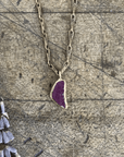 Ruby Guardian Pendant - Brass + Ruby - KMJ Emilie Shapiro Jewelry - Necklaces