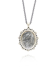 OOAK Rutilated Quartz Pendant - Black Diamonds